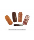 Funda de piel marron artesana JOSE CARBALLINO doble