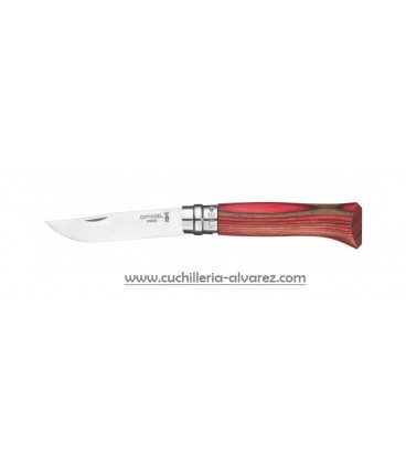 Opinel Nº 8 Abedul Laminado rojo