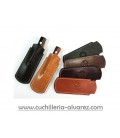 Funda de piel color vino artesana JOSE CARBALLIDO doble