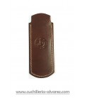 Funda de piel MARRON4 artesana JOSE CARBALLIDO doble