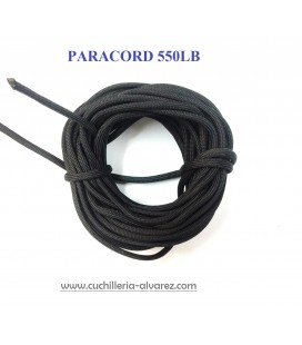 Paracord 550lb negro 1 Metro de 4 mm