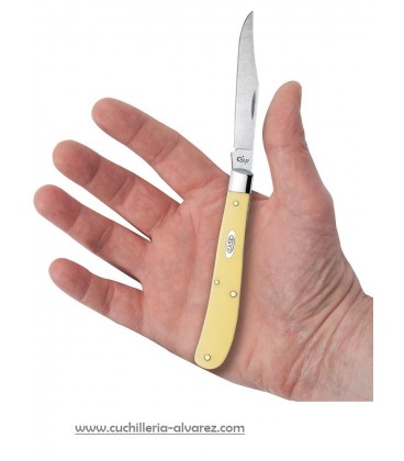 Navaja CASE SLIMLINE TRAPPER Yellow Synthetic CA00031