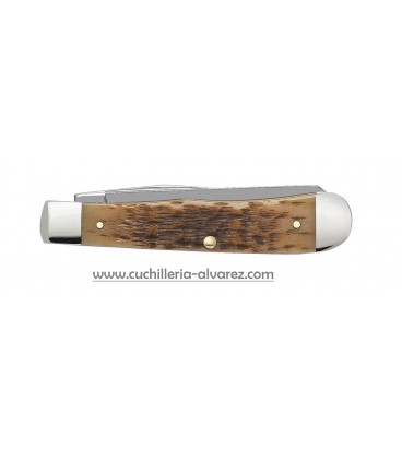 Navaja CASE PEACH SEED JIG TRAPPER Amber Bone CA00163