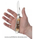 Navaja CASE PEACH SEED JIG TRAPPER Amber Bone CA00163