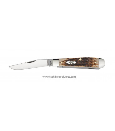 Navaja CASE PEACH SEED JIG TRAPPER Amber Bone CA00164