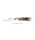 Navaja CASE PEACH SEED JIG TRAPPER Amber Bone CA00164