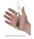 Navaja CASE PEACH SEED JIG TRAPPER Amber Bone CA00164