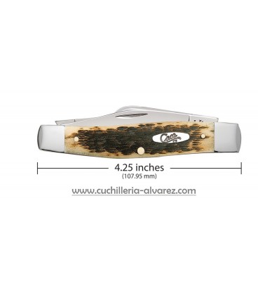 Navaja CASE STOCKMAN Peach Seed Jig Large Amber Bone  Chrome Vanadium