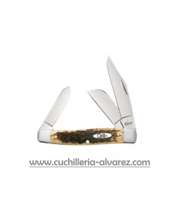 Navaja CASE STOCKMAN Peach Seed Jig Large Amber Bone  Chrome Vanadium