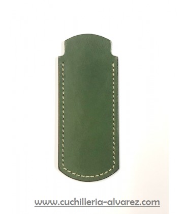 Funda de piel verde artesana JOSE CARBALLIDO doble