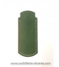 Funda de piel verde artesana JOSE CARBALLIDO doble