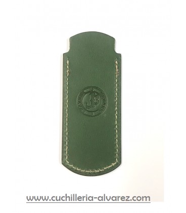Funda de piel verde artesana JOSE CARBALLIDO doble