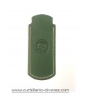 Funda de piel verde artesana JOSE CARBALLIDO doble