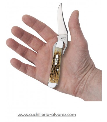 Navaja CASE LAmber Bone Peach Seed Jig RussLock CA00260