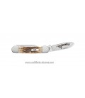 Navaja CASE Amber Bone Peach Seed Jig Canoe CA00263