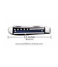 Navaja CASE Stripes of Service Smooth Black Bone with Blue Color Inlay Mini Trapper CA06568