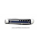 Navaja CASE Stripes of Service Smooth Black Bone with Blue Color Inlay Mini Trapper CA06568