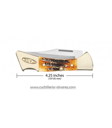 Navaja CASE 6.5 BoneStag Mako with Leather Sheath CA06921