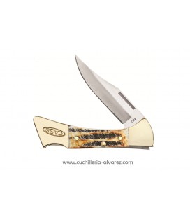 Navaja CASE 6.5 BoneStag Mako with Leather Sheath CA06921