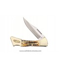 Navaja CASE 6.5 BoneStag Mako with Leather Sheath CA06921