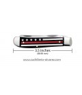 Navaja CASE Stripes of Service™ Smooth Black Bone with Red Color Inlay Mini Trapper CA07311