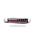 Navaja CASE Stripes of Service™ Smooth Black Bone with Red Color Inlay Mini Trapper CA07311