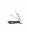 Navaja CASE U.S. Veteran Gift Set Embellished Smooth Natural Bone with Blue and Red Color Wash Trapper (In Velvet Box) CA16300