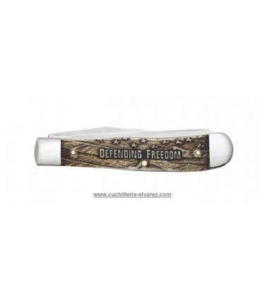 Navaja CASE TRAPPER War Series Embellished Smooth Natural Bone WWII CA22030