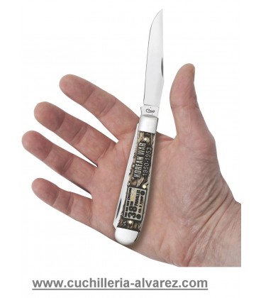 Navaja CASE TRAPPER War Series Embellished Smooth Natural Bone Korean War CA22031