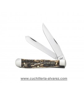 Navaja CASE TRAPPER War Series Embellished Smooth Natural Bone Vietnam CA22032