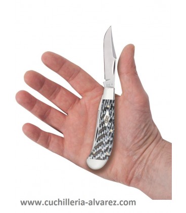 Navaja CASE SADDLEHORN Black & White Fiber Weave CA38929