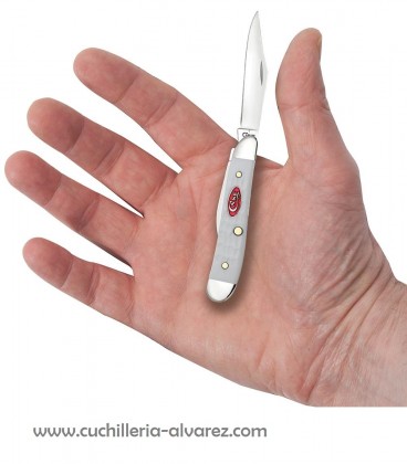 Navaja CASE PEANUT SparXX™ Standard Jig White Synthetic CA60188