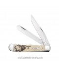 Navaja CASE TRAPPER Sportsman Series Embellished Smooth Natural Bone American Elk