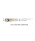 Navaja CASE TRAPPER Sportsman Series Embellished Smooth Natural Bone American Elk