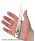 Navaja CASE TRAPPER Sportsman Series Embellished Smooth Natural Bone American Elk