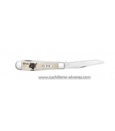 Navaja CASE TRAPPER Sportsman Series Embellished Smooth Natural Bone Turkey