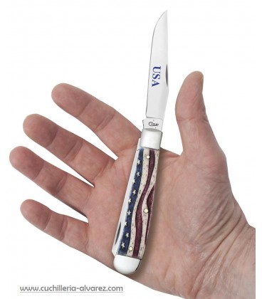 Navaja CASE TRAPPER Star Spangled Embellished Smooth Natural Bone