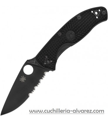 Navaja Spyderco TENACIOUS Linerlock Black SERRATED C122PSBBK