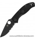 Navaja Spyderco TENACIOUS Linerlock Black SERRATED C122PSBBK