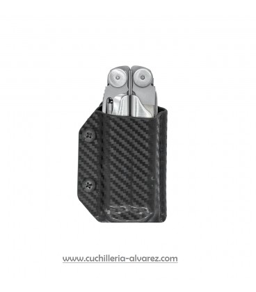 Funda KYDEX LEATHERMAN WAVE + CON PATRÓN DE FIBRA DE CARBONO NEGRO