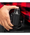 Funda KYDEX LEATHERMAN SURGE CON PATRÓN DE FIBRA DE CARBONO NEGRO