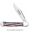 Navaja CASE MINI COPPERLOCK Star Spangled Embellished Smooth Natural Bone CA64141