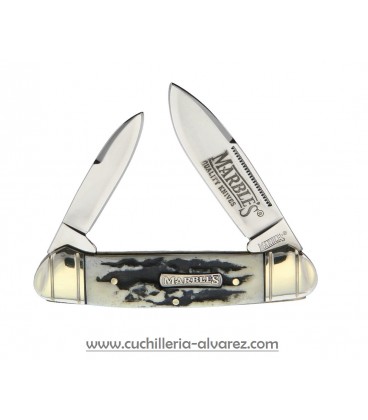 Navaja MARBLES Black Stag Large Canoe 478