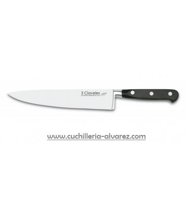 Cuchillo cocinero 3 CLAVELES forjado 01562