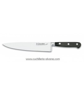 Cuchillo cocinero 3 CLAVELES forjado 01564