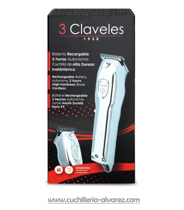 Maquina profesional 3 CLAVELES para patillas y barba