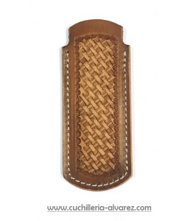 Funda de piel FJC3D MARRON artesana JOSE CARBALLIDO doble