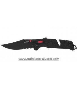 Navaja SOG TRIDENT AT - BLACK & RED, SERRATED SGTRIDSBKR