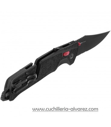 Navaja SOG TRIDENT AT - BLACK & RED, SERRATED SGTRIDSBKR