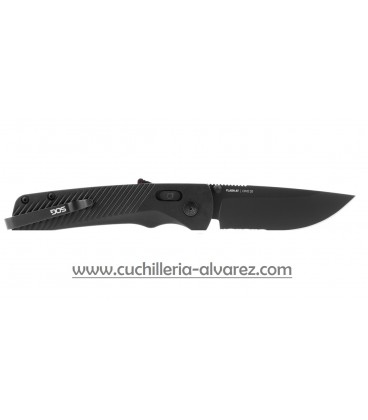 Navaja SOG FLASH AT - BLACKOUT, SERRATED SGFLASHSBK